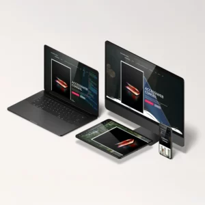 Un mockup mettant en scène le site Accessiweb de maniere responsive
