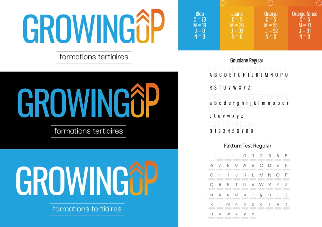 Charte graphique minimale du logo GrowingUP
