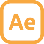 Le logo d'After Effect en jaune