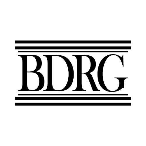 Logo BDRG noir sur fond blanc. Il représente les initiales des 4 collaborateurs de l’agence. Logo BDRG noir sur fond blanc. Il représente les initiales des 4 collaborateurs de l'agence.
