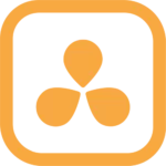 Le logo de DaVinci Resolve en jaune