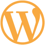 Le logo de WordPress en jaune