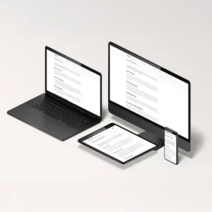Un mockup mettant en scène le site Optiweb de maniere responsive