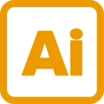 Le logo d'Illustrator en jaune