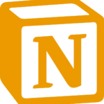 Le logo de Notion en jaune