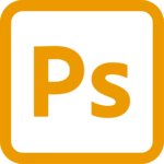 Le logo de Photoshop en jaune