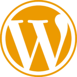 Le logo de WordPress en jaune