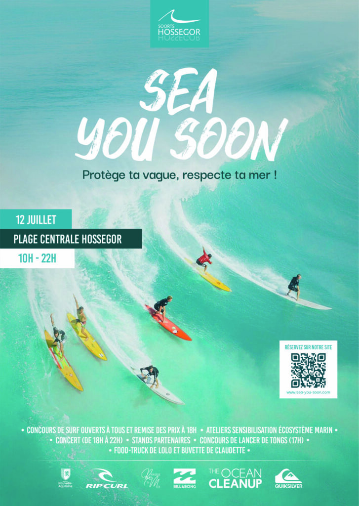 Affiche du festival de surf fictif "Sea You Soon" à Hossegor