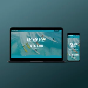 Un mockup mettant en scène le site de "Sea You Soon" de maniere responsive